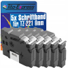 5 x Páska pre Brother TZe-221 9 mm Biela sada TZ221