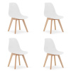 Textilomanie Súprava 4ks jedálenských stoličiek KITO bielych