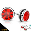 CITY STORM Napichovacie náušnice z chirurgickej ocele v l3.5žku červené 10 mm