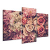 Obrázok Triptych farebné kvety Retro Nature 60x40 (Obrázok Triptych farebné kvety Retro Nature 60x40)