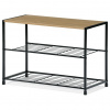 Autronic Botník, 2 police, MDF, dekor dub sonoma, černý kov GD-413 OAK