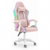 Látkové ružové kreslo HELLS CHAIR HC- 1000 LED RGB, HC__5905496912996-1