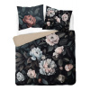 DETEXPOL Francúzske obliečky 3D Pivonky na čiernom micro Polyester - mikrovlákno, 220/200, 2x70/80 cm