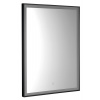 Aqualine CORNA zrkadlo s LED osvetlením 60x80cm, dotykový senzor, stmievateľné, čierna mat CN060