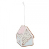 Clayre & Eef Závesná dekorácia modrá perníková chalúpka Frosted Ginger - 9*1*10 cm - Clayre & Eef