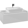 VILLEROY & BOCH Legato závesná skrinka pod umývadlo na dosku (umývadlo v strede), 1 zásuvka, 1000 x 500 x 380 mm, Glossy White, B75500DH