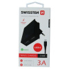 SWISSTEN TRAVEL CHARGER SMART IC WITH 2x USB 3A POWER + DATA CABLE USB / TYPE C 1,2 M BLACK 22044000