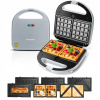 Sendvičovač Vaflovač Panini na sendviče Aigostar 3v1 750 W sivý, kompaktný