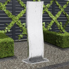 vidaXL Záhradná fontána s čerpadlom, oceľ 130 cm, zaoblená - Srieborná - 258367-274891
