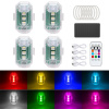 4ks Bezdrôtová stroboskopická lampa 8 farieb LED Silná biela s diaľkovým ovládaním