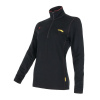 SENSOR MERINO UPPER dámská mikina krátký zip, černá - M