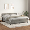zahrada-XL Posteľný rám boxsping s matracom bledosivý 160x200 cm zamat 3141491