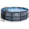 Bazén s pieskovou filtráciou Stone pool Exit Toys kruhový oceľová konštrukcia 427*122 cm šedý od 6 rokov