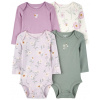 CARTERS CARTER'S Body dlhý rukáv Purple/Green Floral dievča 4ks 3m/ veľ. 62