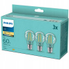 Philips klasik, 7W, E27, teplá bílá, 3ks