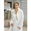 Kožušinové svadobné bolerko so zvonovými rukávmi - biele: BD-241 Rozmer: 36