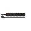 Prodlužovací kabel EMOS PC1513 / 3 m / 5 zásuvek / s vypínačem / černý / PVC / 1 mm2