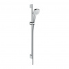 Hansgrohe Croma Select E - Sprchová sada Vario EcoSmart 9 l/min so sprchovou tyčou 90 cm , biela/chróm 26593400
