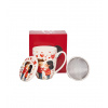 Porcelánový hrnček s infúzorom DUO SRDCE Pár 360 ml