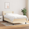 vidaXL Posteľný rám boxsping s matracom krémový 80x200 cm látka - Krémová - 209416-63365