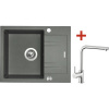 Granitový drez s batériou LINEA 600 XC 480 x 600 mm titanium G1872XC + batéria Elka