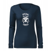 DRAGOWA Slim dámske tričko s dlhým rukávom special forces, tmavo modrá 160g/m2 - XXL