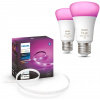Súprava inteligentného osvetlenia Philips Hue Lightstrip Plus V4 + Philips Hue White and Color Ambiance 9W 1100 E27 2ks