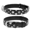 Obojok kožený Waudog Stars čierny Dĺžka: 27-36cm/1,5cm