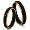 Snubní prsteny z chirurgické oceli černo-zlaté