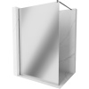 Mexen Kioto, sprchová zástena Walk-In 110 x 200 cm, 8mm sklo vzor zrkadlo, grafitový profil, 800-110-101-66-50
