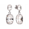 Náušnice biele 925 silver biely obdĺžnik Swarovski (Náušnice biele 925 silver biely obdĺžnik Swarovski)