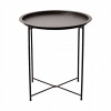 Konferenčný Stolík Balkónový Nočný Oceľový Okrúhly s Podnosom Čierny 46x50 cm