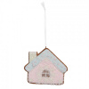 Clayre & Eef Závesná dekorácia ružová perníková chalúpka Frosted Ginger - 9*1*8 cm - Clayre & Eef