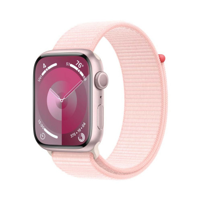 Apple Watch Series 9 45mm Růžový hliník se světle růžovým provlékacím řemínkem MR9J3QC/A