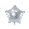 PartyDeco Fóliový balón Hviezda strieborná 48 cm