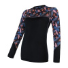 Sensor Merino Impress triko dlouhý rukáv dámské velikost S barva black/floral