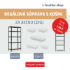 SUPER HIT Policový regál s košmi, 1800x900x400, 5 políc, čierny + 5x drôtený koš KS27, KS28, KS29, KS30