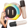 PRENOSNÝ REPRODUKTOR KARAOKE RGB BLUETOOTH 2 MIKROFÓNY USB DARČEKOVÝ POPLATOK