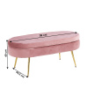 Kondela Luxusný taburet, ružová Velvet látka/chróm zlatý, Art-deco, NOBLIN TYP 2 0000293846