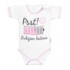 Body krátký rukáv s vtipným textem Baby Nellys, Psst! Dobíjím baterie, holka, vel. 74 - 80 (9-12m)