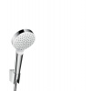 Hansgrohe Crometta - Sprchová súprava 100 s držiakom Porter, 1jet, EcoSmart 9 l/min, biela/chróm 26569400