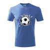 Futbalová lopta v triku - Tričko detské bavlnené - 146 cm/10 rokov ( Svetlomodrá )