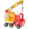 small foot malé pešie drevené auto so žeriavom - poškodený obal