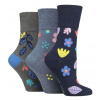 Dámske módne 3 páry ponožiek Gentle Grip FLORAL POP voľný široký lem
