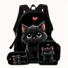 3-dielna sada tašiek Black Cat – Unisex batoh, puzdro na ceruzky a taška na obed QJ2307434