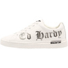 Ed Hardy Módne tenisky Script low top white-gun metal Biela