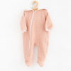 Dojčenský mušelínový overal s kapucňou New Baby Comfort clothes ružová - 62 (3-6m)