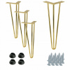 Sada 4 nábytkových nožičiek Hairpin legs zlatý lesk výška 41 cm k stolu