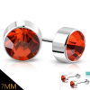 CITY STORM Napichovacie náušnice z chirurgickej ocele v l3.5žku oranžové 7mm