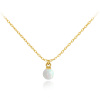 MINET Elegantný zlatý náhrdelník s bielym opálom Au 585/1000 1,65 g JMG0302WGN46
